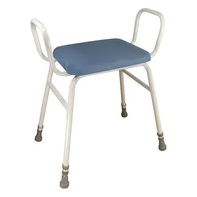 Perching Stool with Arms - 650mm Adjustable Height - Padded Wipe Clean Seat