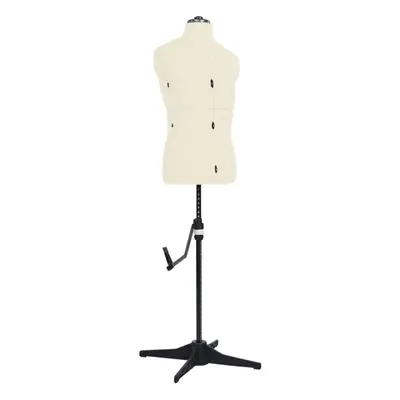 vidaXL Adjustable Dress Form Male Cream Size Home Dressmaking Mannequin