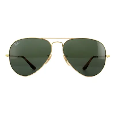 Ray-Ban Sunglasses Aviator Metal II RB3689 Gold Green