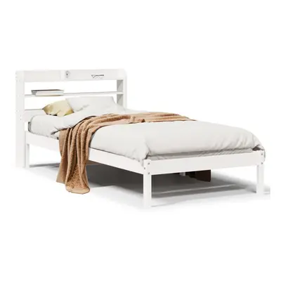 vidaXL Bed Frame with Headboard Bed Base White 100x200 cm Solid Wood Pine