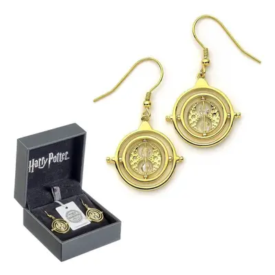 Harry Potter Time Turner Gold Plated Sterling Silver Drop Earrings with Swarovski Crystals