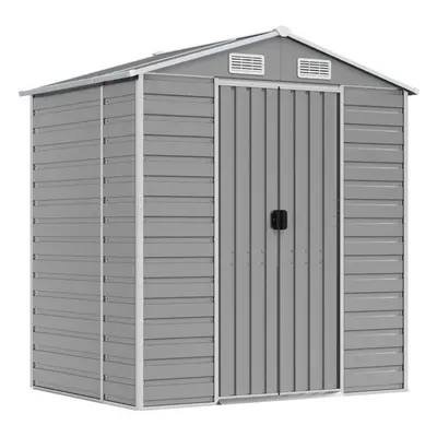 (light grey, x x cm) vidaXL Garden Shed Outdoor Storage Shed Patio Yard Tool Shed Galvanised Ste