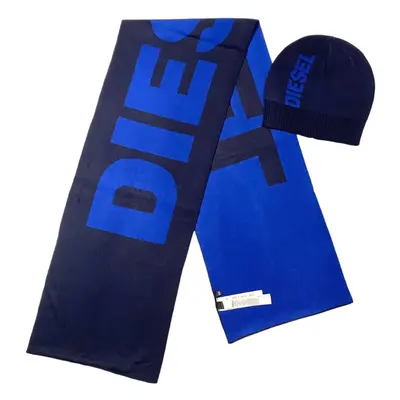 (UNI, Blue) DIESEL R-FROTLIB-KIT Mens Scarf And Hat Gift Set