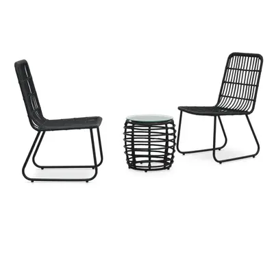 Rattan Garden Furniture Set Piece Bistro Set Poly Rattan Black