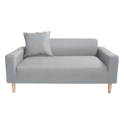 (Light Grey) Seater Compact Sofa in a Box, Grey, Wooden Legs