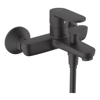 Hansgrohe Vernis Blend Bathroom Wall Mounted Bath Mixer Tap Black Modern Curved