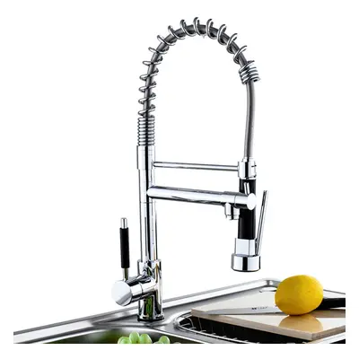 Kitchen Sink Mixer Faucet Pull Out Sparyer Tap Degree Rotation Single Handle Chrome Brass Brushe