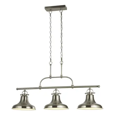 Searchlight Dallas Light Industrial Bar Pendant Satin Silver