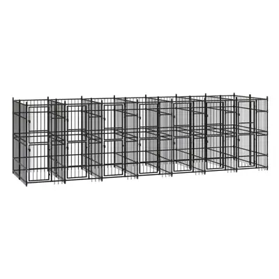 vidaXL Outdoor Dog Kennel Steel 12.9 m? Garden Patio Puppy Enclosure Dog House