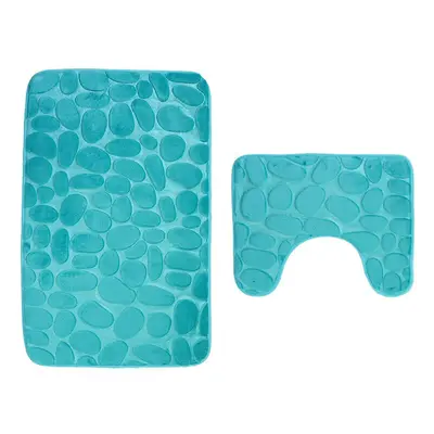 (Type B) 2pcs Flannel Toilet Lid Bath Rugs Soft Floor Home Anti Slip Liner Memory Foam Durable C