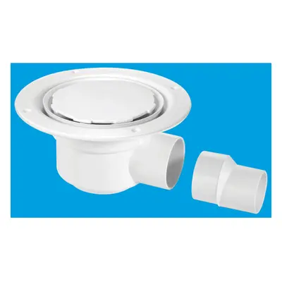 McAlpine TSG50WH-NSC 50mm Water Seal Trapped Gully, Clamp Ring and Cover Plate, 2" Horizontal Ou