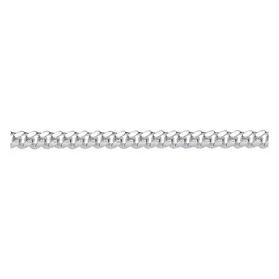 Jewelco London Unisex Rhodium Plated Sterling Silver Miami Cuban Court Curb Link Chain Bracelet 