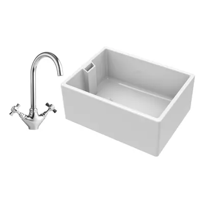 Single Bowl Fireclay Belfast Sink with Mono Kitchen Sink Mixer Tap - Balterley