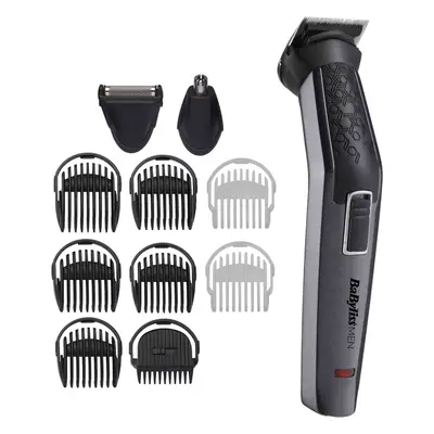 BaByliss Men 7256U 11in1 Cordless Steel Multi Trimmer Kit Carbon Titanium