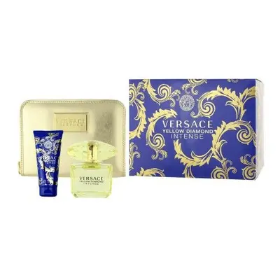 Versace Yellow Diamond Intense Pcs Set: Oz Edp Sp + 3.4 Body Lotion + Hand Bag