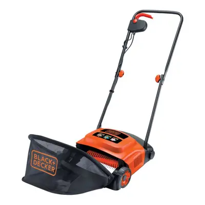 BLACK+DECKER Lawn Raker W with Large Capacity Front Loading Grass Box and Heigh Adjustment Syste