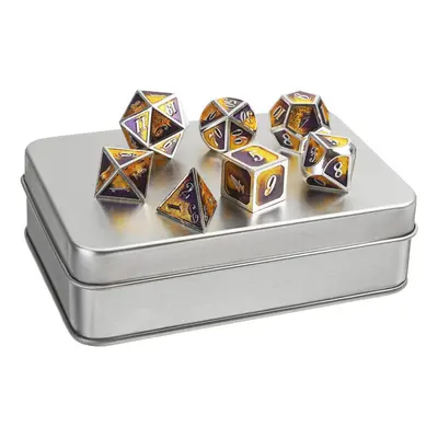 () 7PCS/SET Creative Metal Multi-faced Dice Set Heavy Duty Polyhedral Dices Role Playing Game Pa