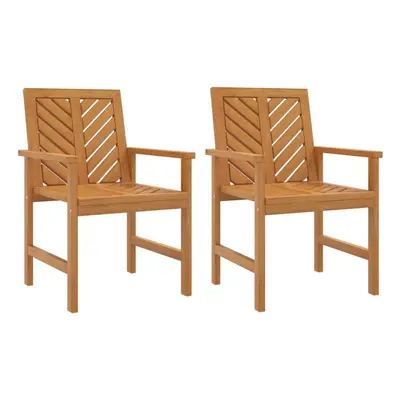 (2 pcs) vidaXL Garden Dining Chairs Outdoor Chair Patio Dinner Chair Solid Wood Acacia