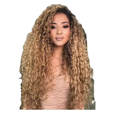 Brown Gradient Long Curly Hair Small Wig Chemical Fiber Full Head Cover