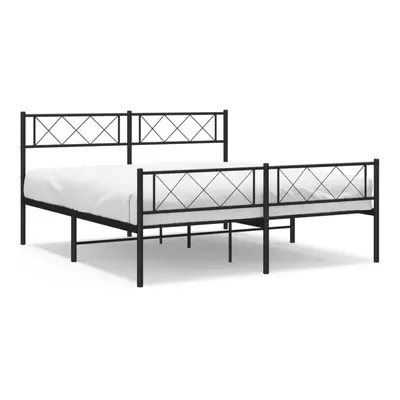 (black, x cm/with headboard & footboard) vidaXL Metal Bed Frame Bedroom Platform Bed Base Bedste