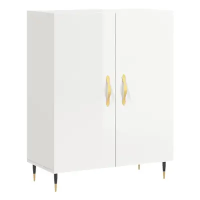 vidaXL Sideboard Storage Cabinet Cupboard High Gloss White Engineered Wood