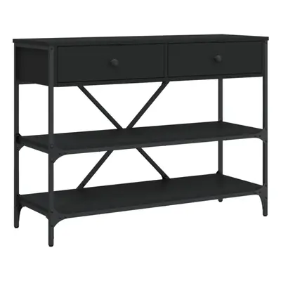 (black, x 34.5 x cm) vidaXL Console Table with Drawers and Shelves Side End Table Engineered Woo