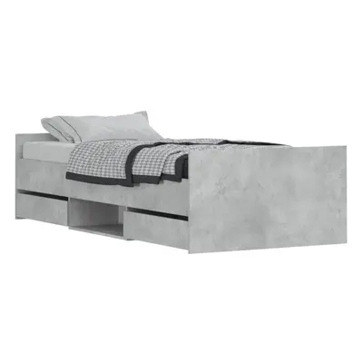 (concrete grey, x cm) vidaXL Bed Frame with Headboard and Footboard Mattress Foundation Concrete