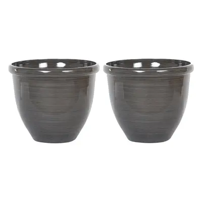 Set of Plant Pots cm Brown TESALIA