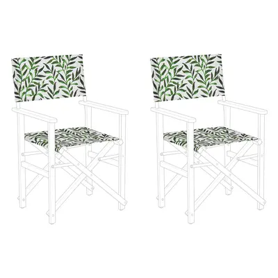 Set of Garden Chair Replacement Fabrics CINE White