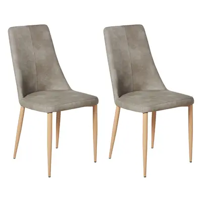 Set of Dining Chairs CLAYTON Faux Leather Light Grey