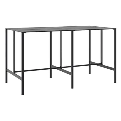 (200 x x cm) vidaXL Bar Table Outdoor Pub Table Bistro Table Black Powder-coated Steel