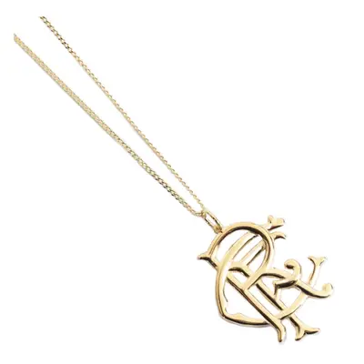 Rangers FC 18ct Gold Plated On Silver Crest Pendant & Chain Necklace