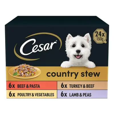 24 x 150g Cesar Country Kitchen Dog Food Trays Special Selection in Gravy