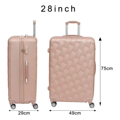 (CMY ROSE GOLD) Large Hard Shell Suitcase Spinner Wheels ABS