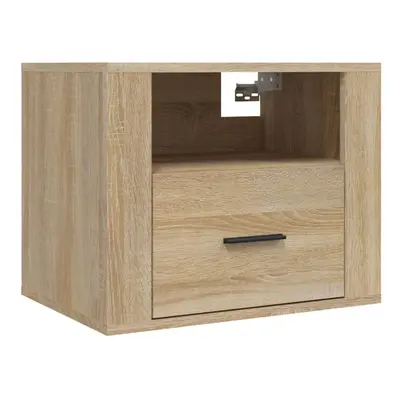 (Sonoma oak, x Bedside cabinet) vidaXL 1/2x Wall-mounted Bedside Cabinet Floating Bedside Unit M