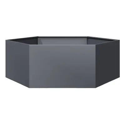 vidaXL Garden Planter Outdoor Flower Pot Planter Pot Anthracite Hexagon Steel