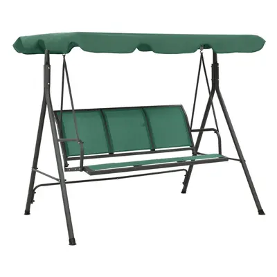 vidaXL Garden Swing Bench Green cm Textilene and Steel 3-Seater Bench