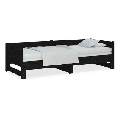 (black, x cm) vidaXL Pull-out Day Bed Wooden Sofa Bed Bedroom Guest Bed Solid Wood Pine