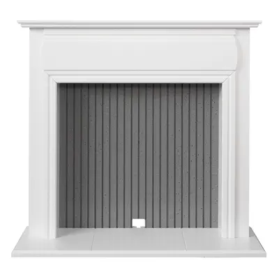 Adam Florence Stove Fireplace in Pure White & Grey, Inch