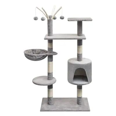 vidaXL Cat Tree with Sisal Scratching Posts cm Grey Play Tower Furniture