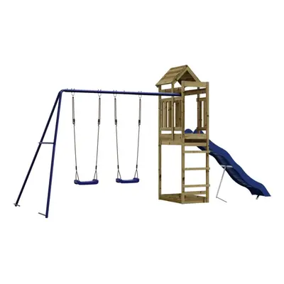 (solid impregnated pinewood) vidaXL Outdoor Playset Garden Playhouse Playground Set Impregnated 