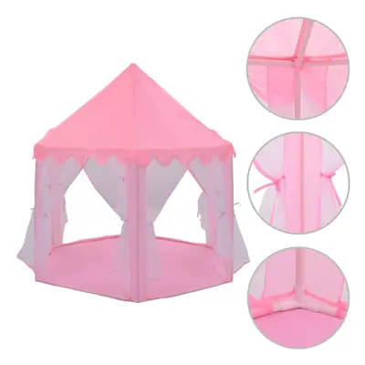 vidaXL Princess Play Tent Pink Castle Game House Indoor Outdoor Kids Fun Toys