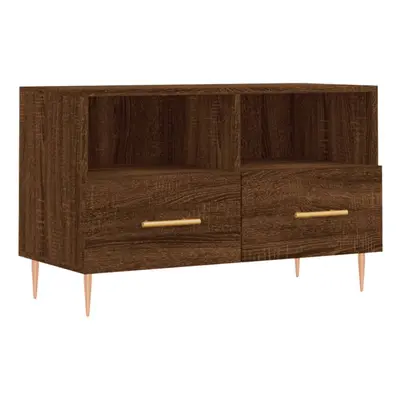 (brown oak) vidaXL TV Cabinet TV Unit Sideboard TV Stand High Gloss White Engineered Wood