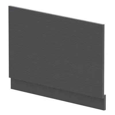 800mm Edge/Power Straight End Bath Panel & Plinth - Textured Woodgrain Graphite Grey