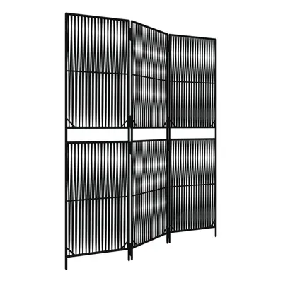 vidaXL Room Divider Panels Privacy Screen Balcony Screen Black Poly Rattan