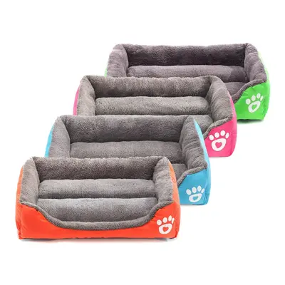 (Orange) 110*85*19cm Soft Dog Cat Bed Puppy Cushion House Pet Warm Kennel Mat Blanket