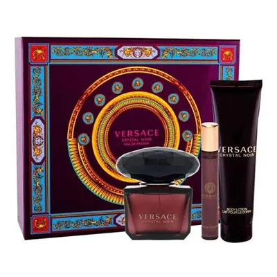 Versace Crystal Noir Pcs Set: Oz Eau De Parfum Spray + 0.3 Oz Eau De Parfum Spray + Oz Body Loti