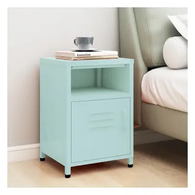 vidaXL Nightstand Mint Steel Home Bedroom Bedside Bed Side Storage Cabinet