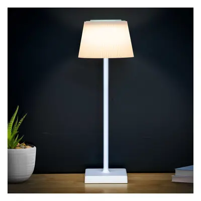 Dellonda Rechargeable Table Lamp with RGB Colours - White Frame