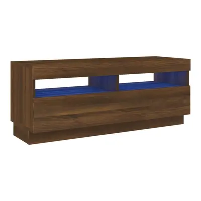 (Brown oak, x x cm (L x W x H)) vidaXL TV Cabinet with LED Lights Entertainment Centre TV Stand 